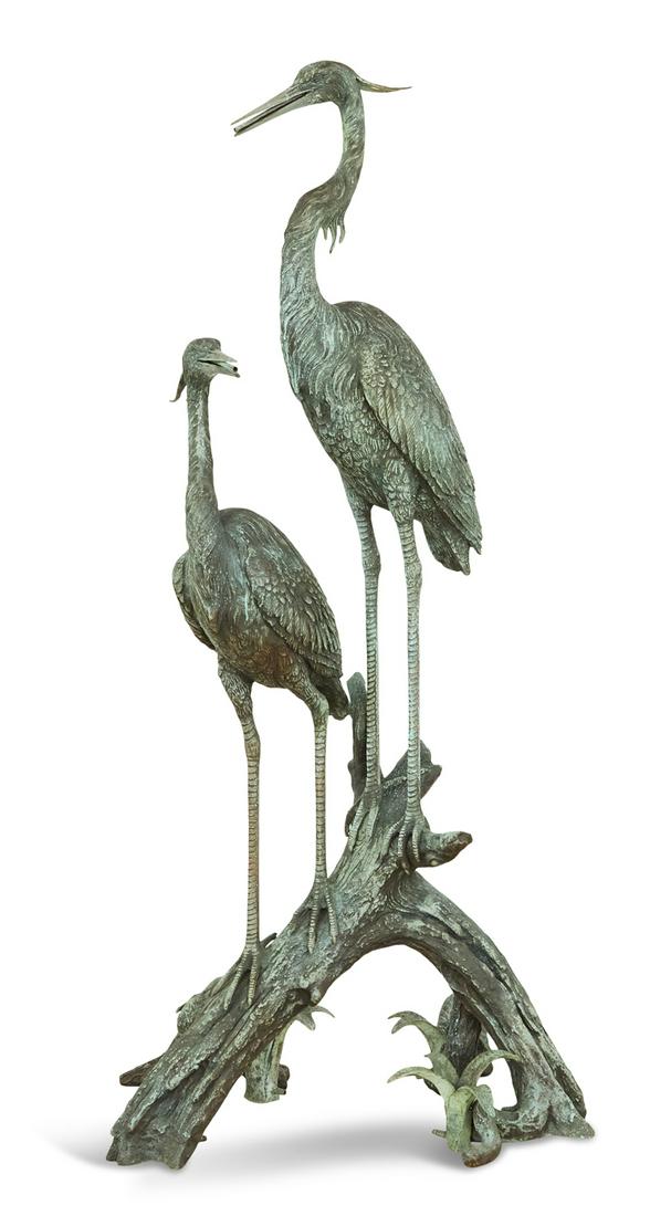 Patinated Bronze Garden Fountain (1 of 3)