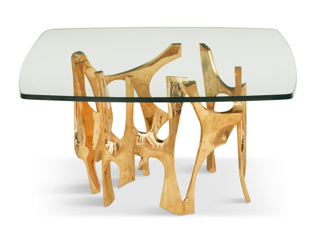 Fred Brouard Bronze and Plate-Glass Coffee Table (1 of 2)