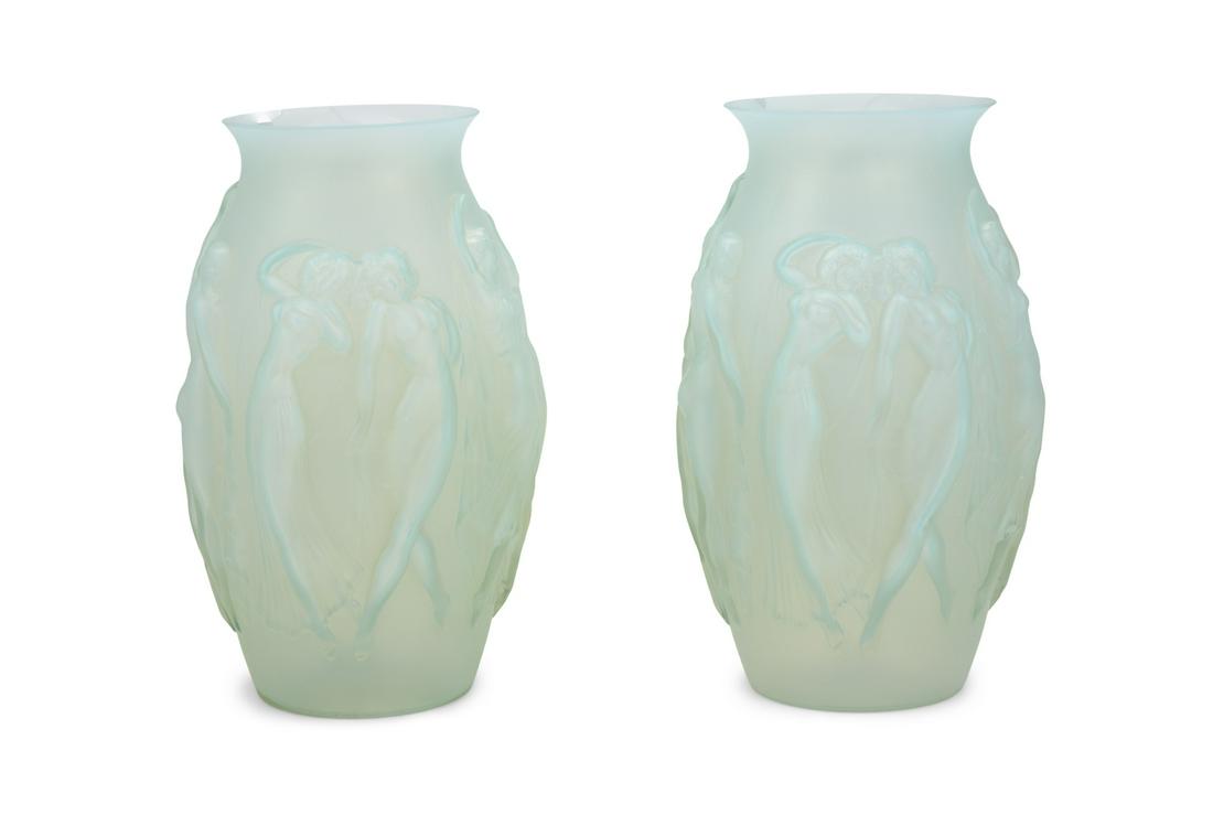 Pair of French Sabino "La Danse" Art Glass Vases (1 of 3)