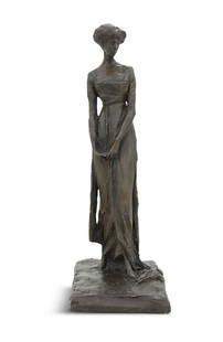 After Paolo Troubetzkoy (Italian, 1866-1938): After Prince Paolo Petrovich Troubetzkoy (Italian, 1866-1938) "Gertrude Vanderbilt Payne Whitney" bronze-glazed plaster first half 20th century, incised signature and dated "1910" at front of