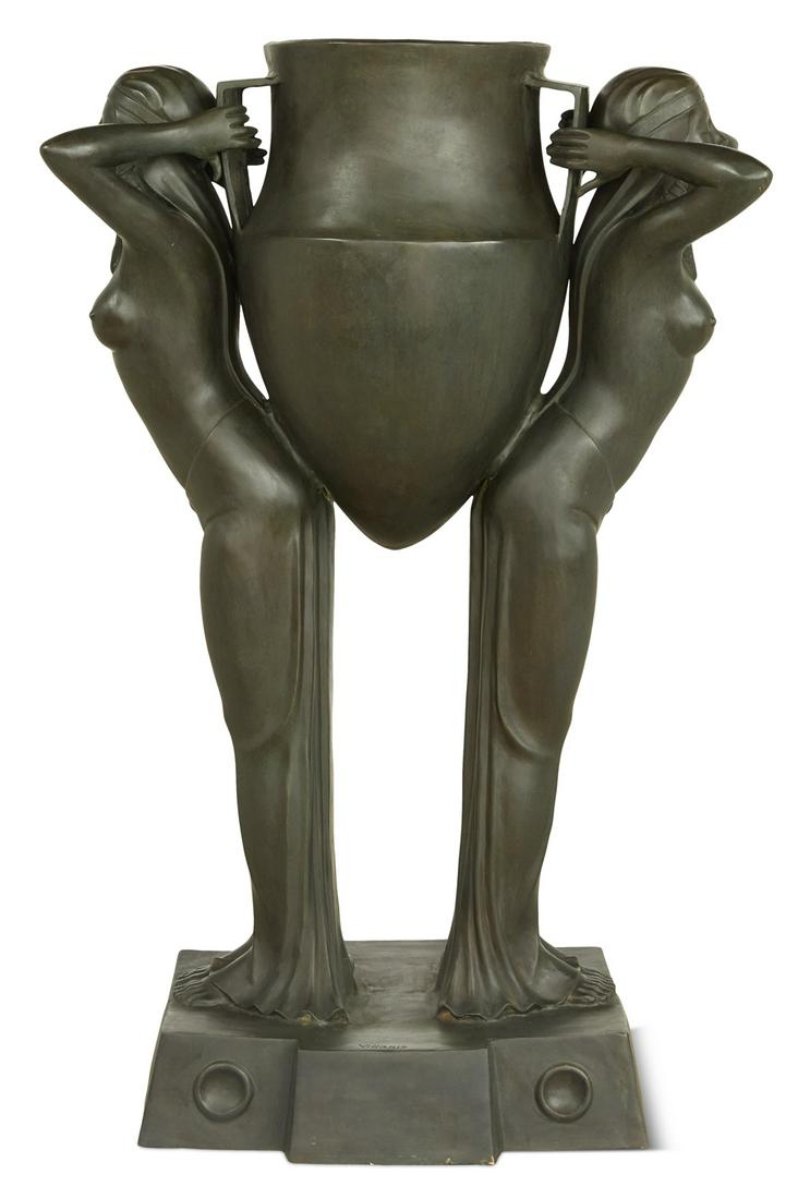 Monumental Bronze Urn in the Art Deco Style (1 of 5)