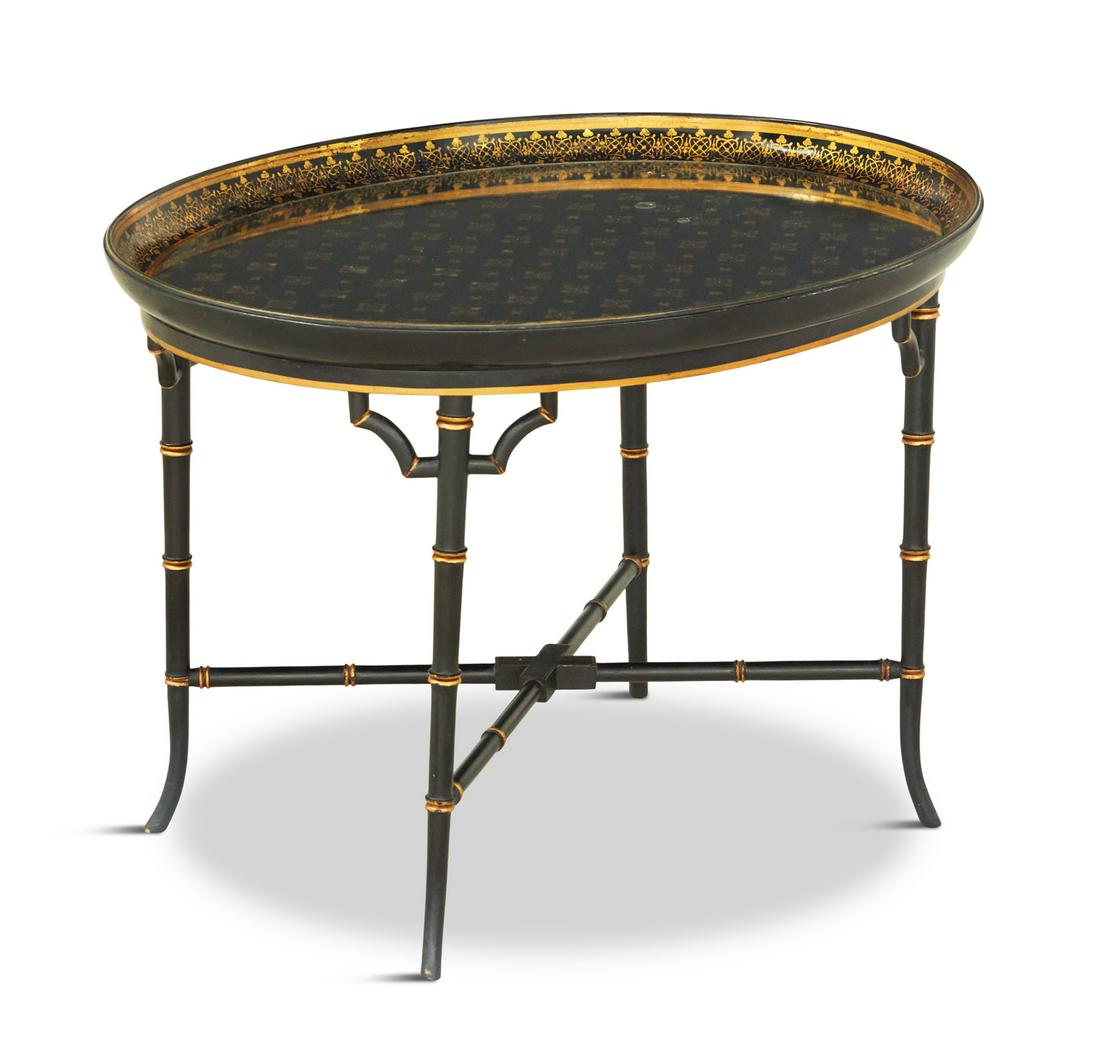 English Black and Gilt Papier-Mache Tray (1 of 3)