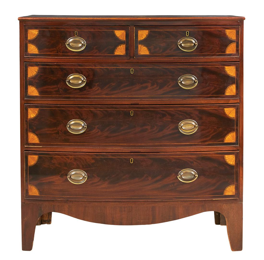 Late George III Mahogany Bowfront Chest (1 of 4)