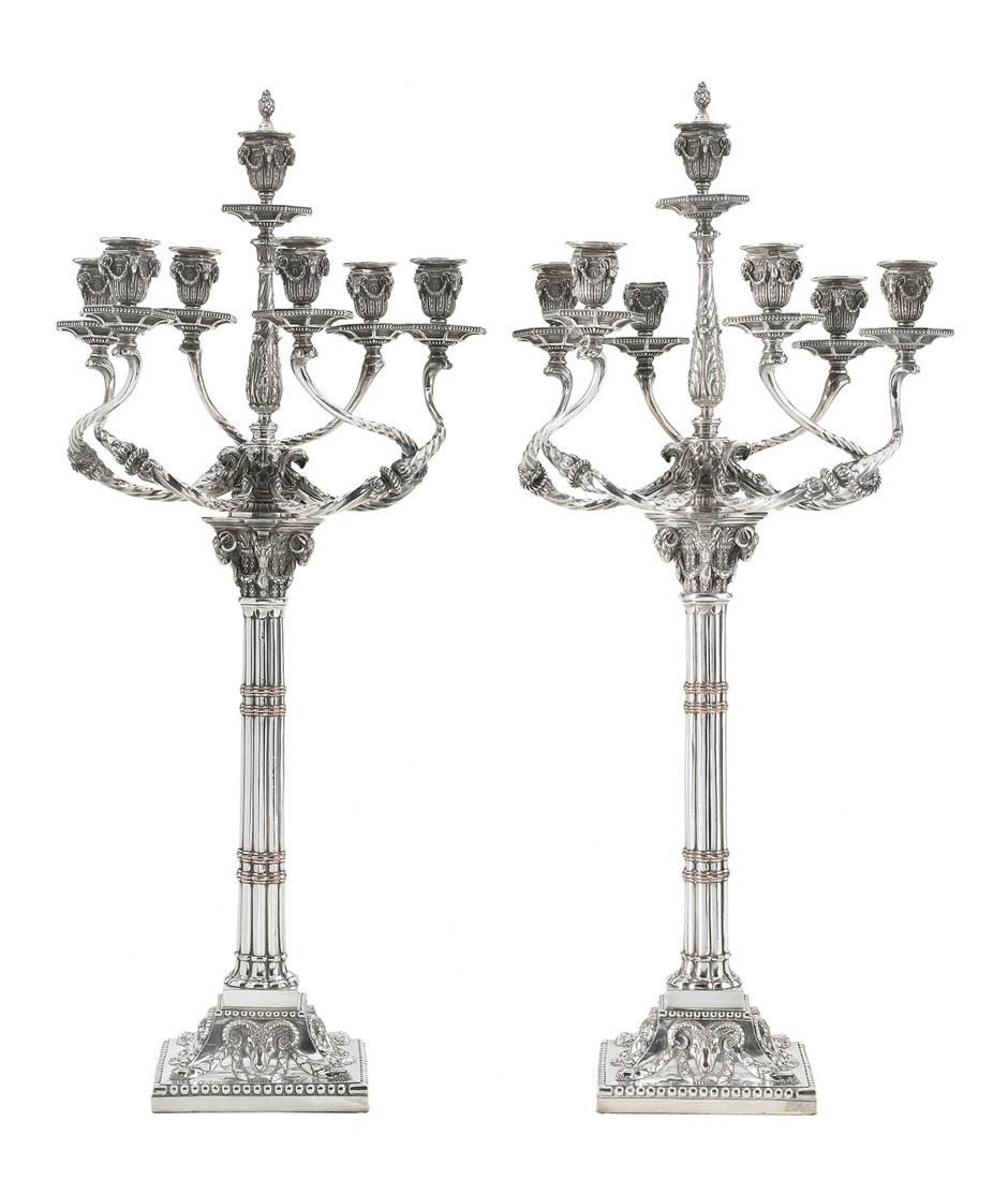 Large Pair of Victorian Silverplate Candelabra (1 of 1)