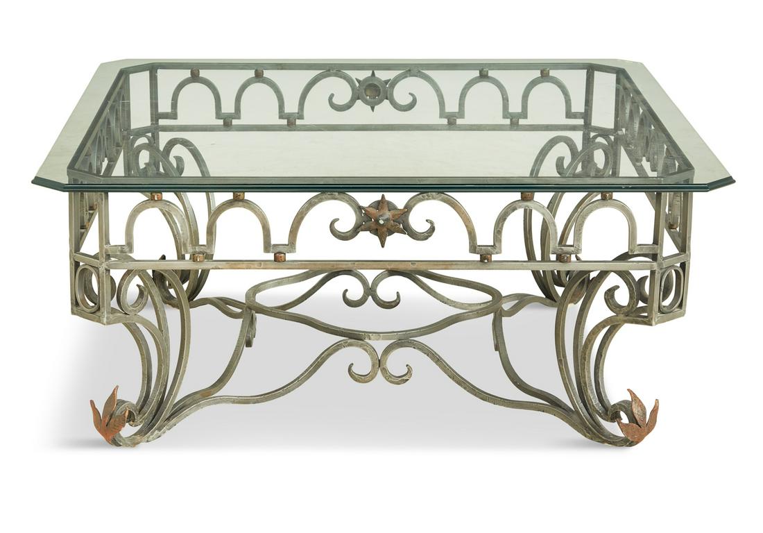 Wrought Iron and Plate-Glass Coffee Table (1 of 2)
