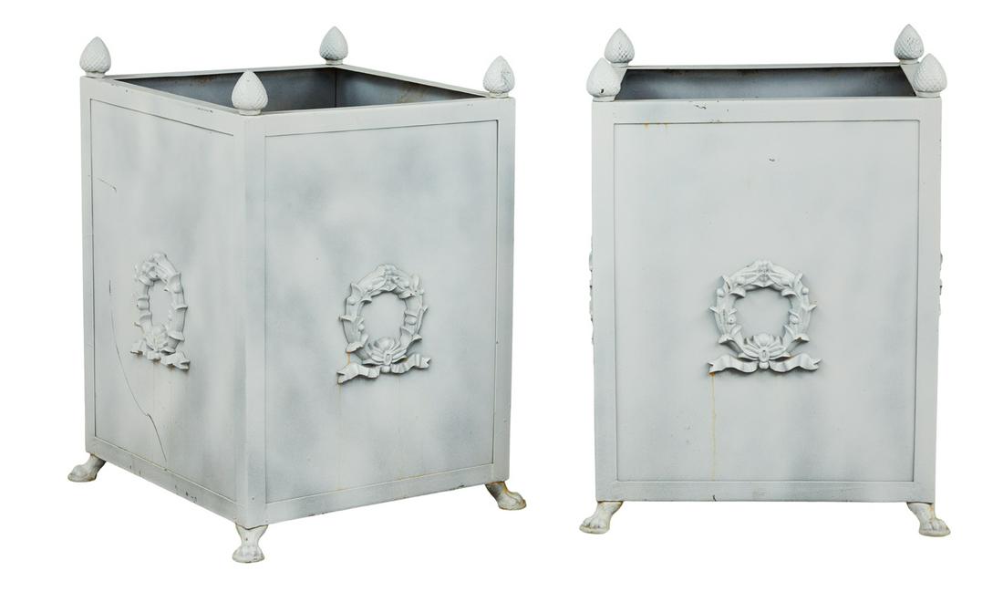 Pair of Large Metal Tree Tubs (1 of 1)