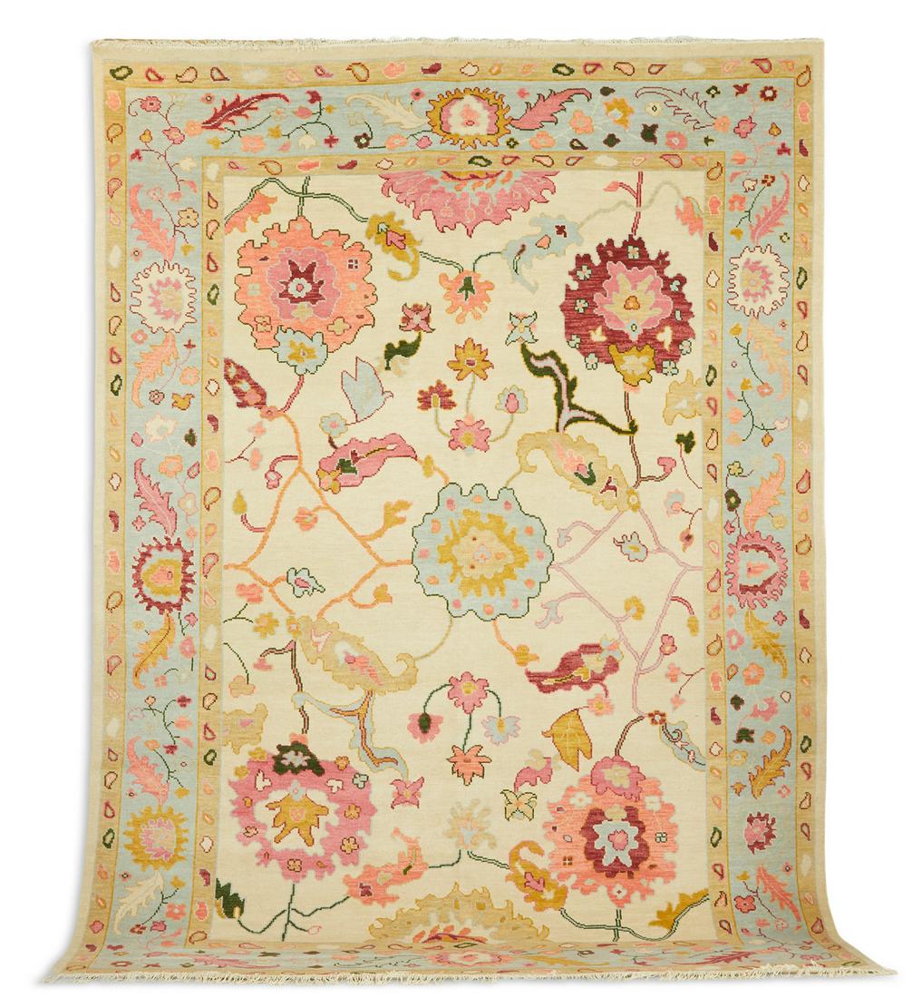 Turkish Angora Oushak Carpet: Turkish Angora Oushak Carpet 10' x 14' 1"