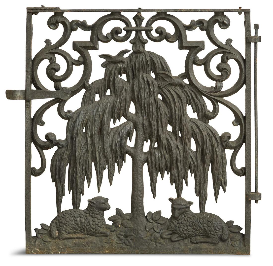 Rare "Willow and Lamb" Cast Iron Gate (1 of 2)