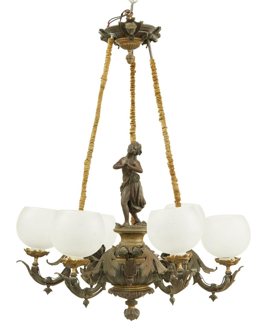 Unusual Rococo Revival Gasolier (1 of 1)