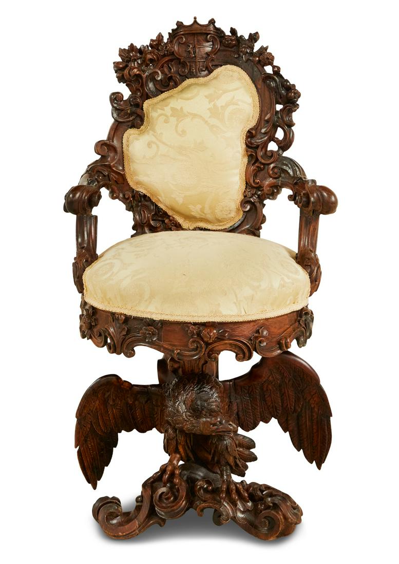 Unusual Victorian Rosewood "Fantasy" Piano Chair (1 of 3)