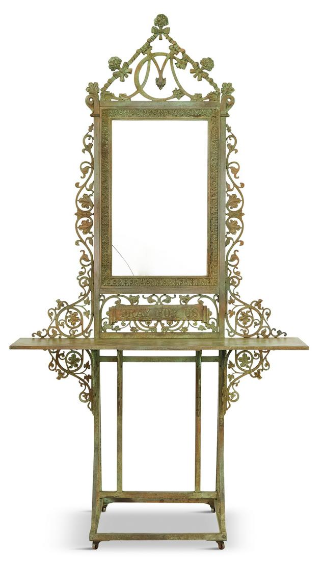 Tiffany Studios Bronze Liturgical Mirrored Stand (1 of 4)