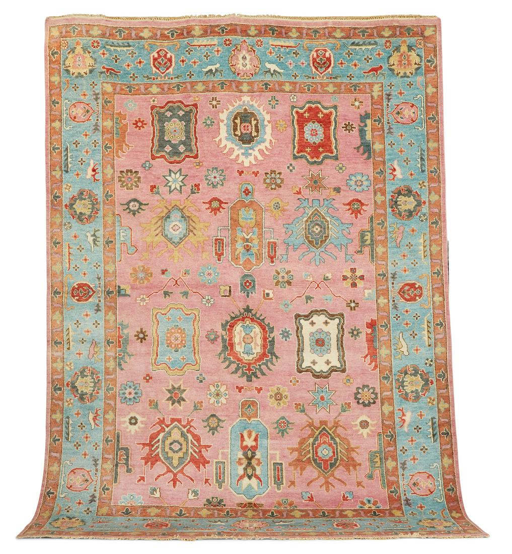 Turkish Angora Oushak Carpet: Turkish Angora Oushak Carpet 10' x 14'