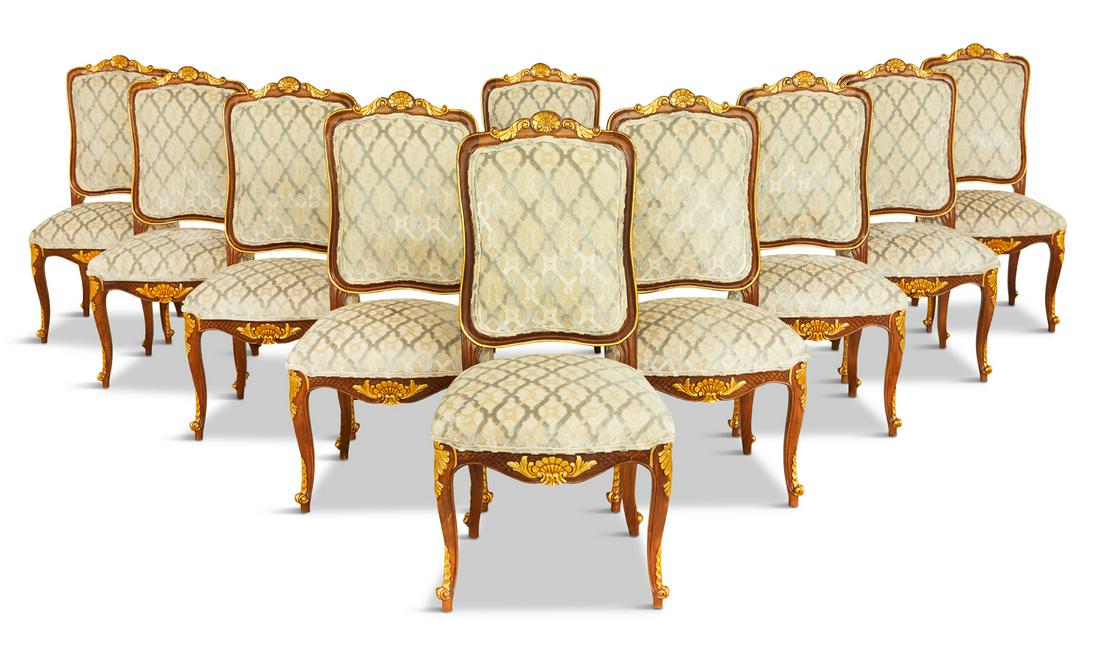 Ten Louis XV-Style Fruitwood Side Chairs (1 of 3)