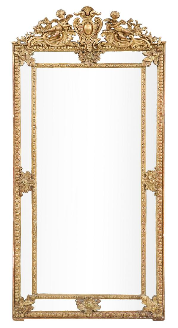 French Belle Epoque Giltwood Cushion Mirror (1 of 1)