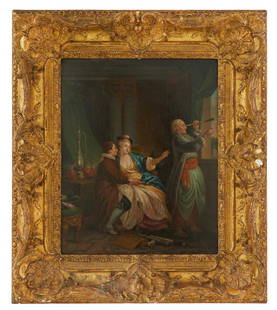 After Jean-Baptiste Le Prince (French, 1734-1781): After Jean-Baptiste Le Prince (French, 1734-1781) "The Astrologer" oil on copper unsigned. Framed. 16-7/8" x 13-1/2", framed 25-1/4" x 20-3/4" Provenance: Bonhams, London, England, April 6, 2017, lot