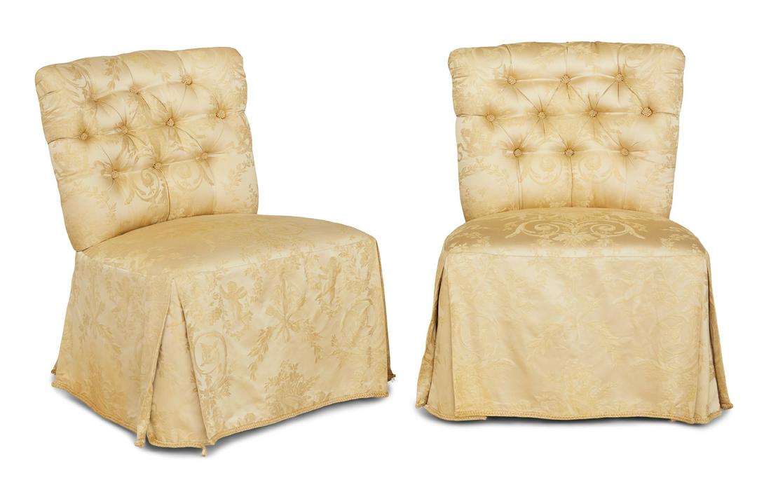 Pair of Upholstered Slipper Chairs (1 of 2)