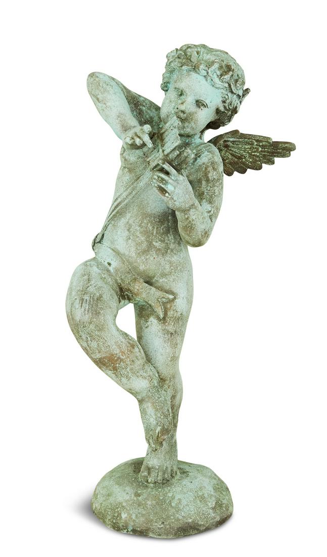 Patinated Bronze Garden Cherub (1 of 3)