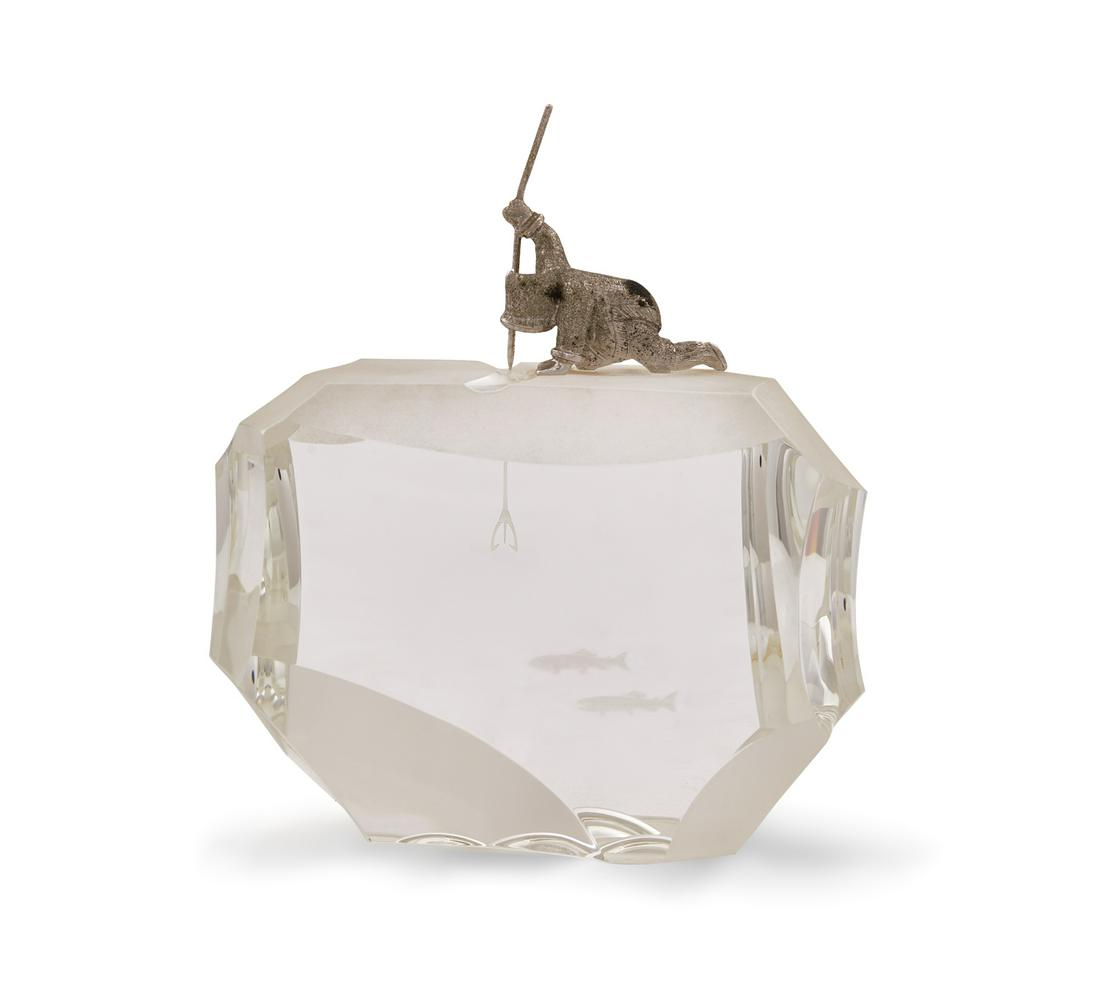 Steuben Crystal "Arctic Fisherman" Sculpture (1 of 1)