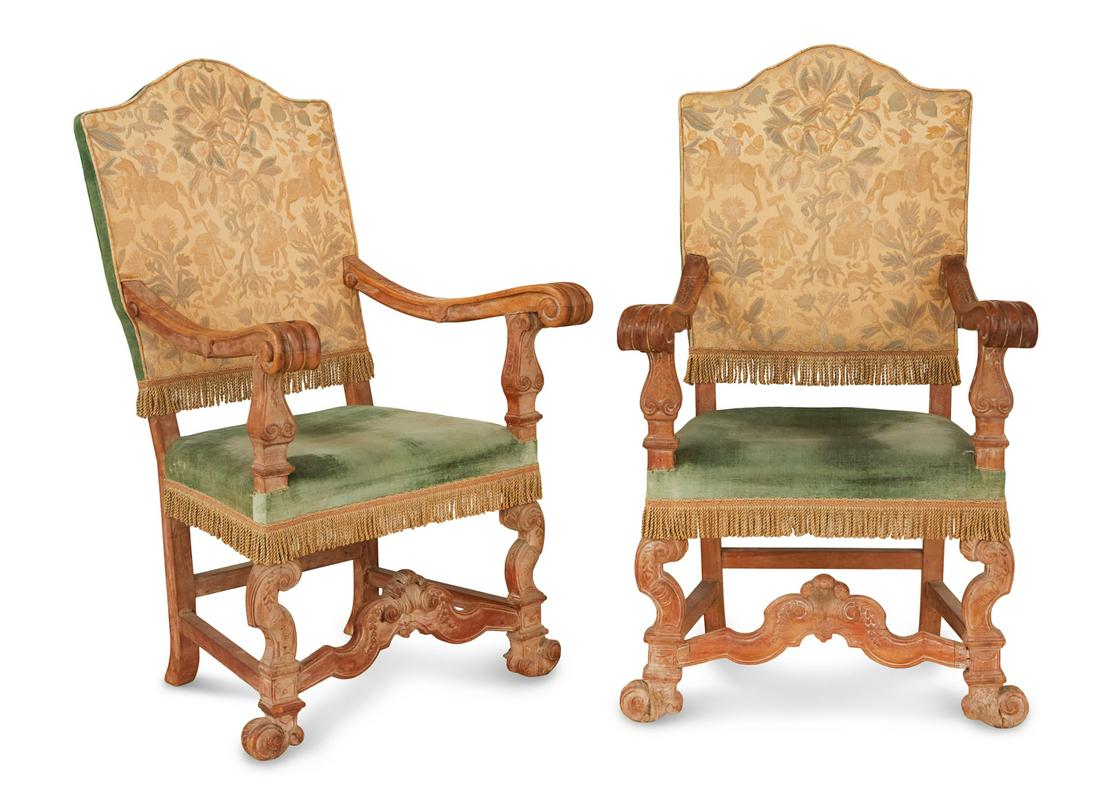 Pair of Italian Fruitwood Armchairs (1 of 2)
