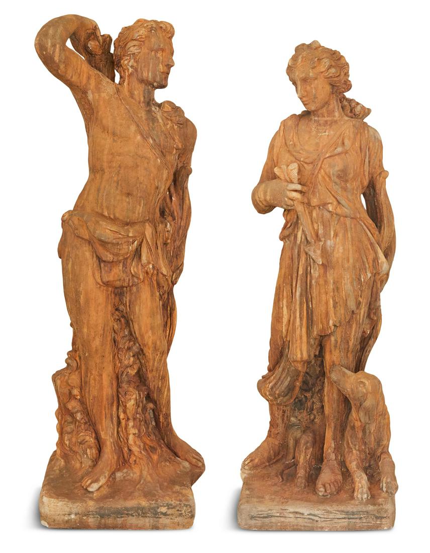 Pair of Large Cast Stone Garden Figures (1 of 7)
