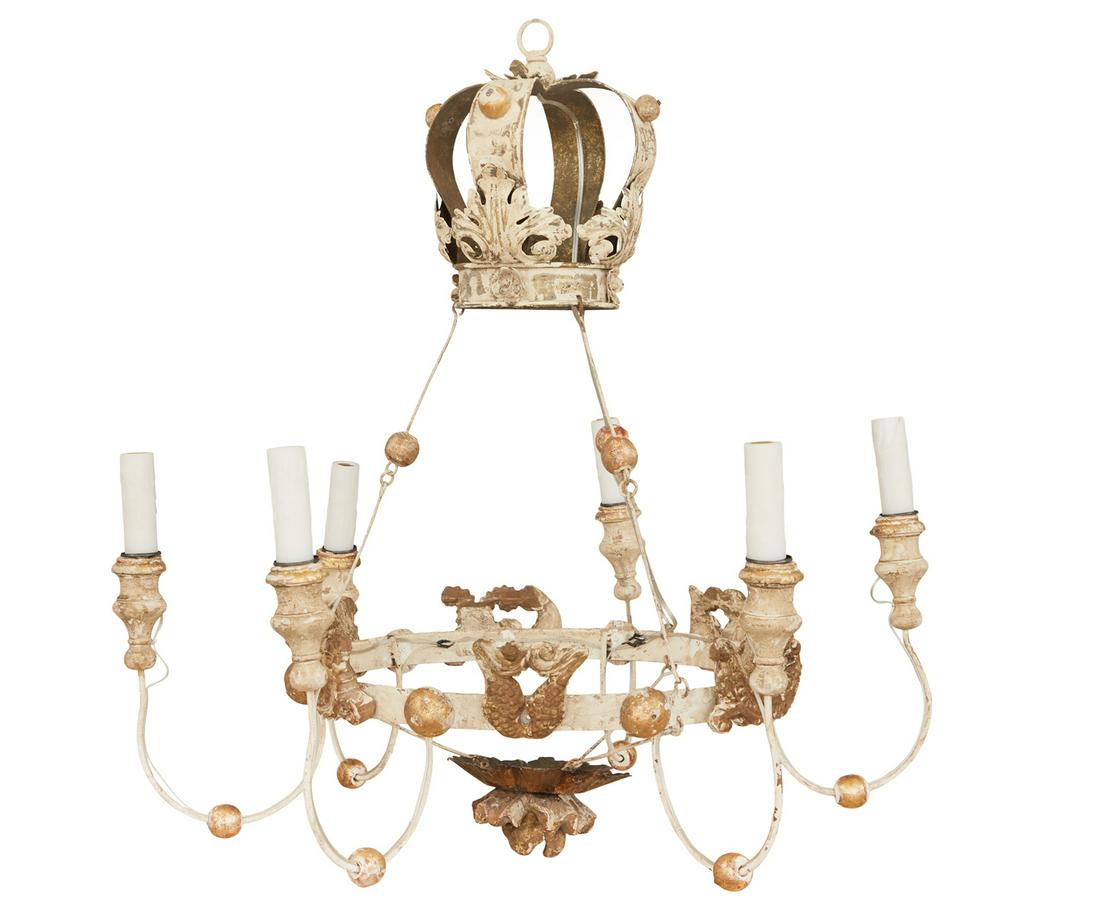 Parcel-Giltwood and Metal Chandelier (1 of 1)