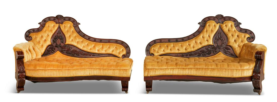 Rare Pair of American Rosewood Recamiers (1 of 3)