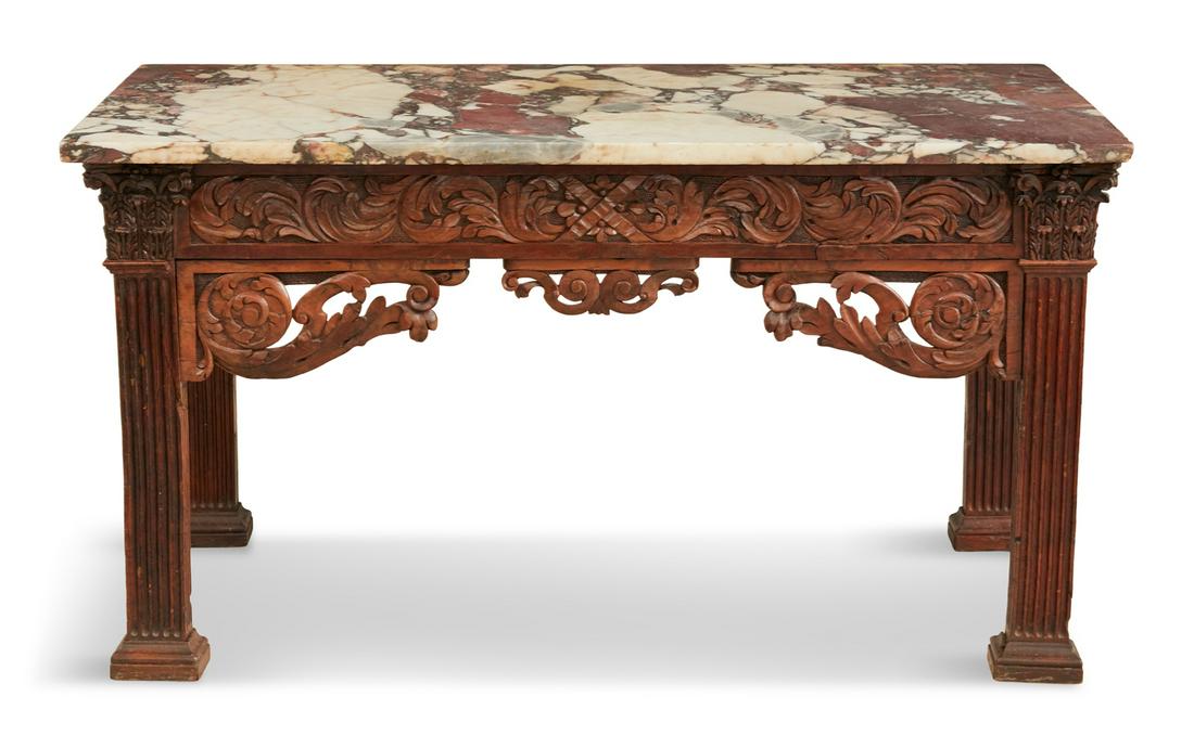 George III Mahogany and Marble-Top Slab Table (1 of 6)