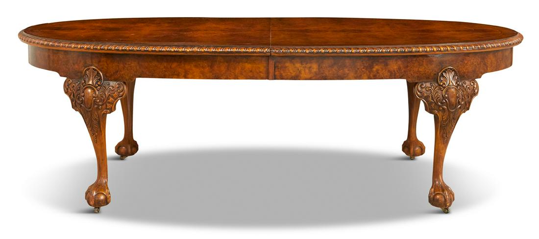 Georgian-Style Burl Walnut Banquet Table (1 of 2)