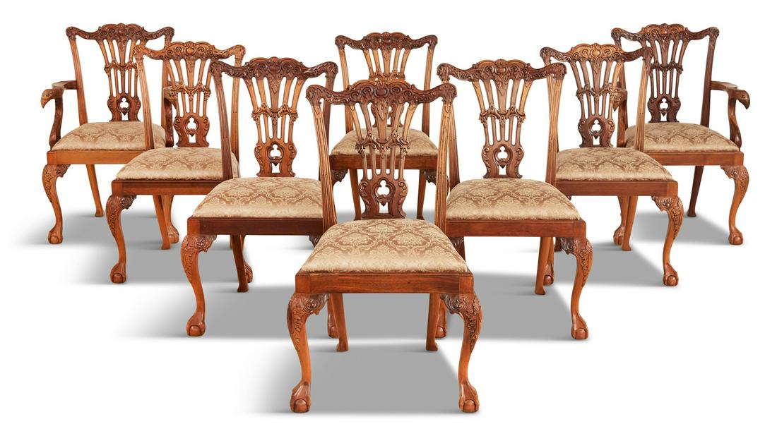 Eight George II-Style Mahogany Dining Chairs (1 of 6)
