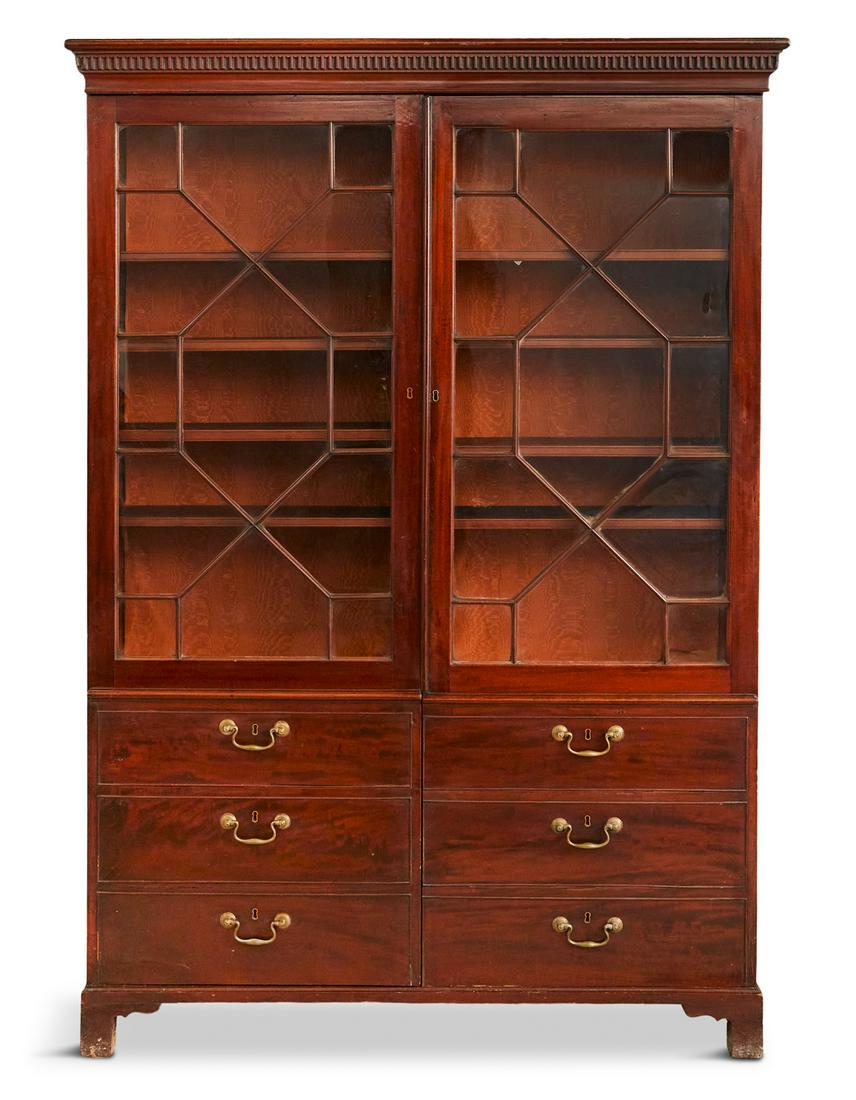 Regency Mahogany Double-Door Bibliotheque (1 of 3)