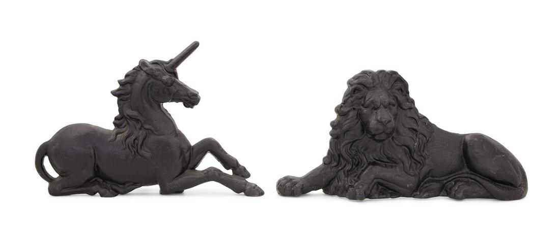 Pair of Cast Iron Figural Andirons (1 of 1)