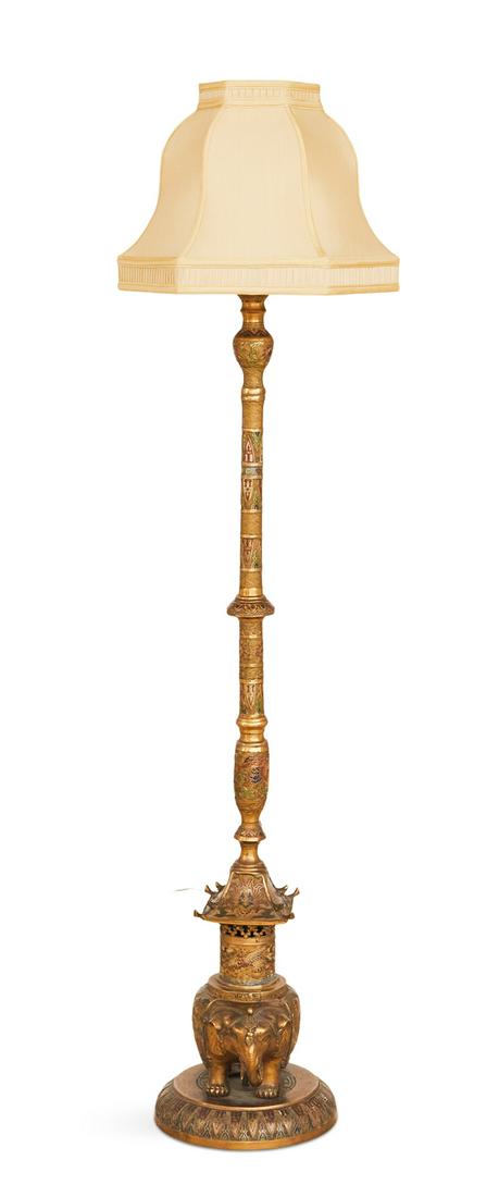 Chinese Champleve Enamel and Bronze Floor Lamp (1 of 4)