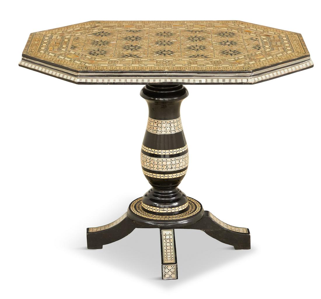 Moroccan Polychrome and Inlaid Center Table (1 of 4)