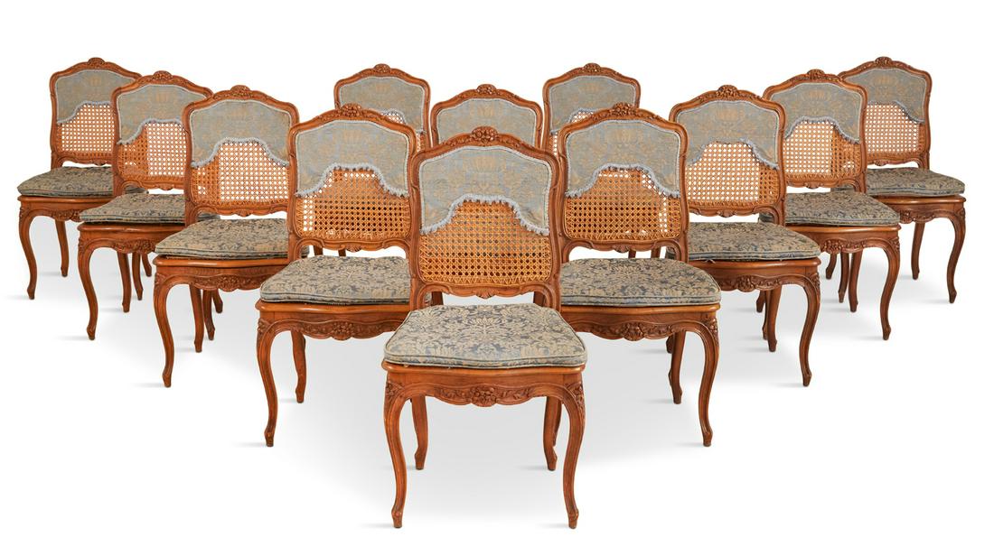 Twelve Louis XV-Style Fruitwood Side Chairs (1 of 7)
