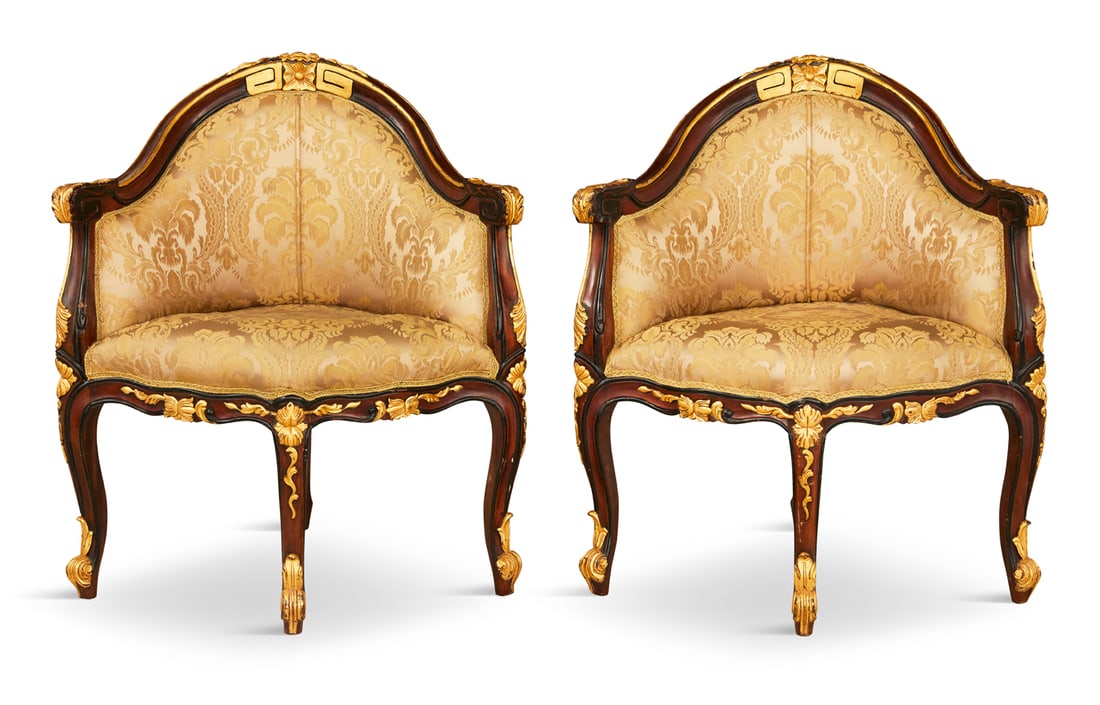 Empire-Style Mahogany Fauteuils d'Encoignure (1 of 3)