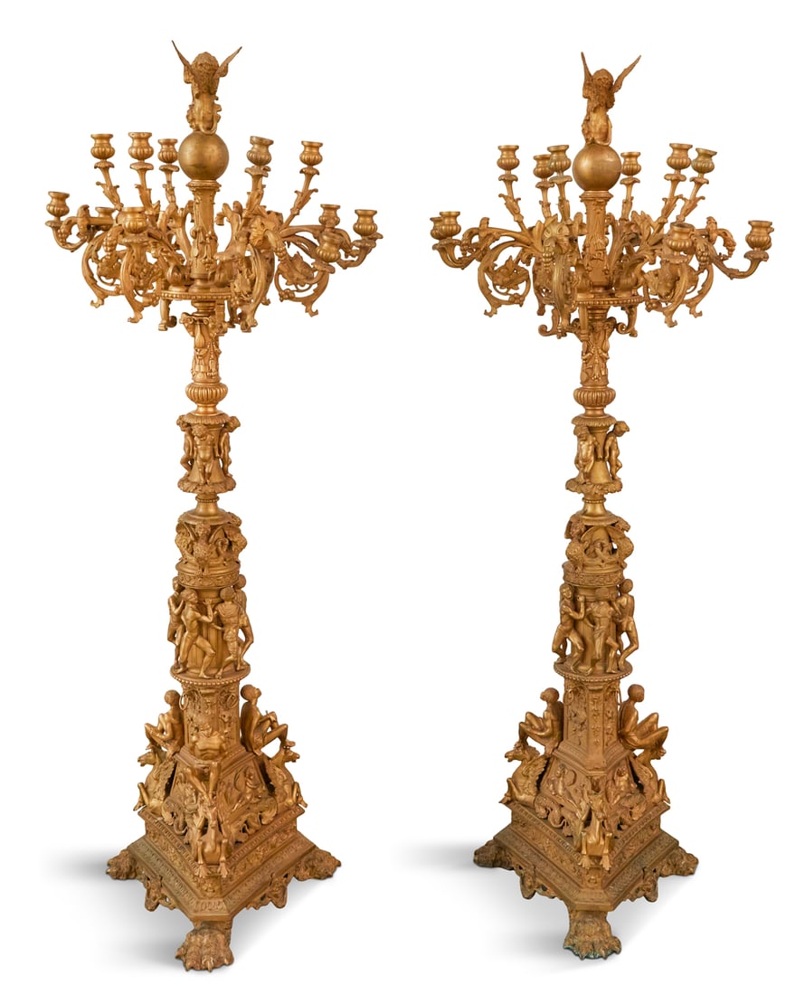 Impressive Neoclassical Gilt-Bronze Torcheres (1 of 4)