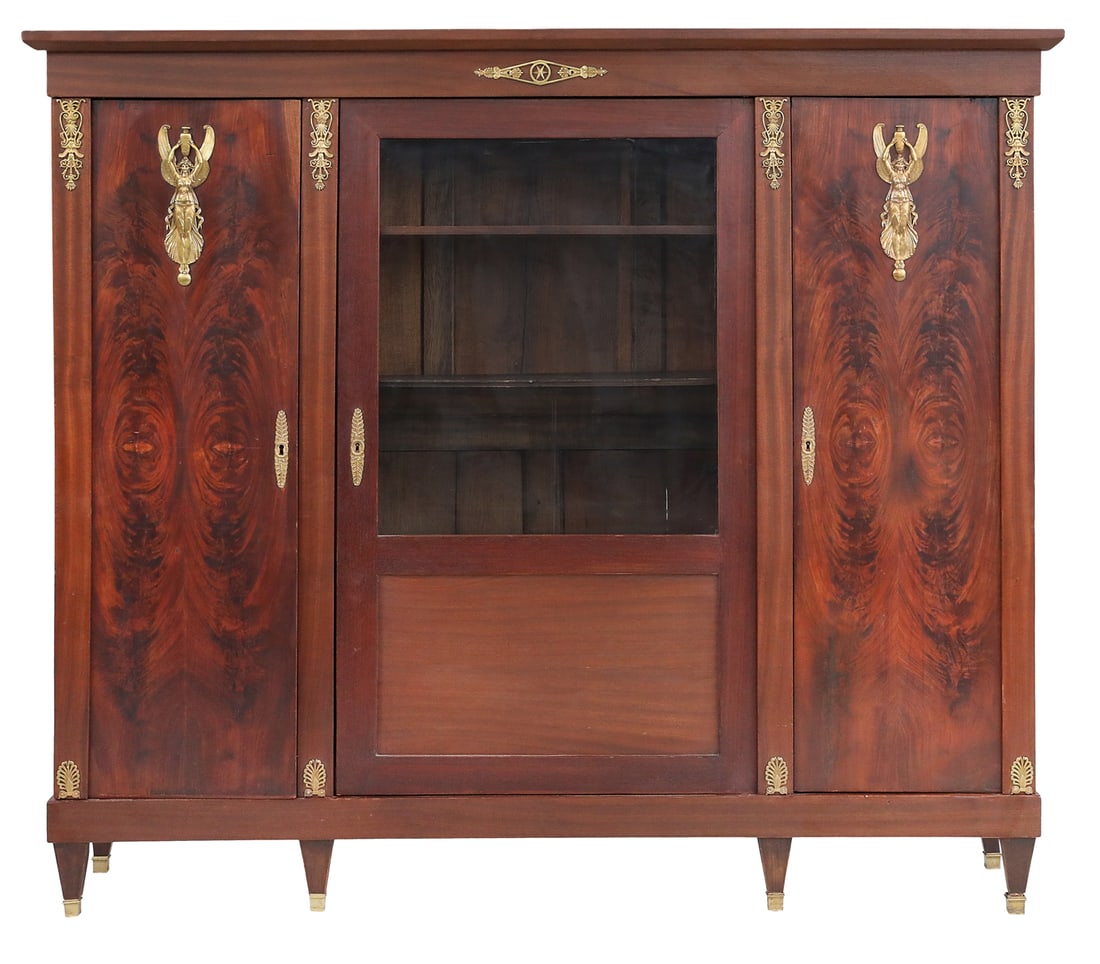 Empire-Style Ormolu-Mounted Mahogany Bibliotheque (1 of 3)