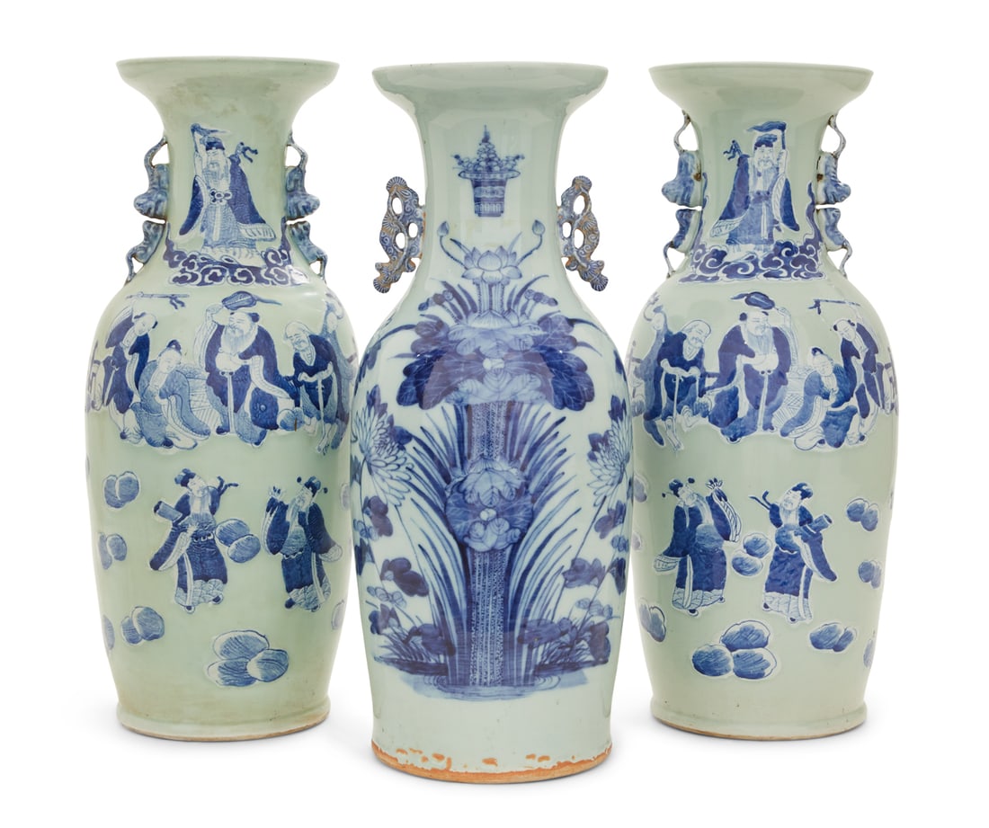 Three Chinese Export Porcelain Vases (1 of 2)