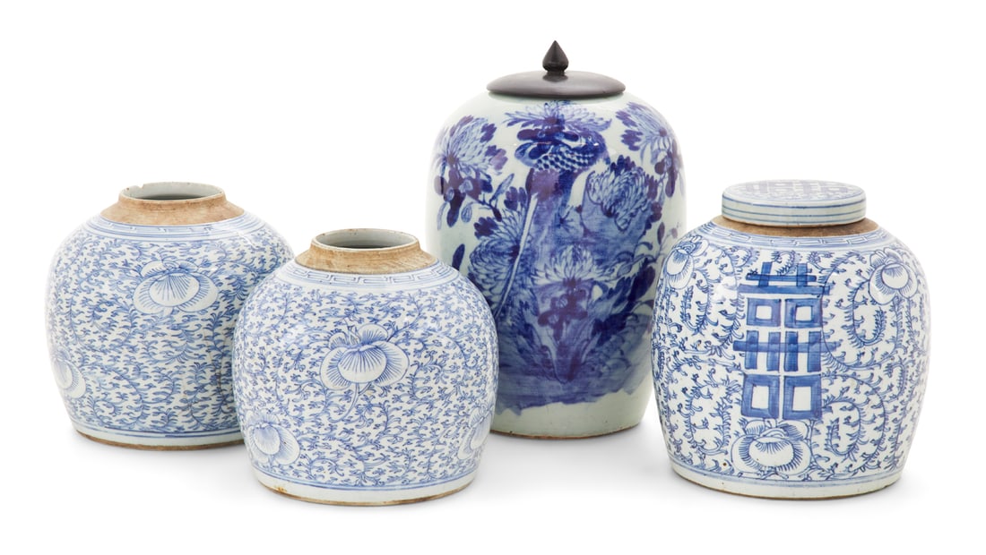 Chinese Export Blue and White Ginger Jars (1 of 9)
