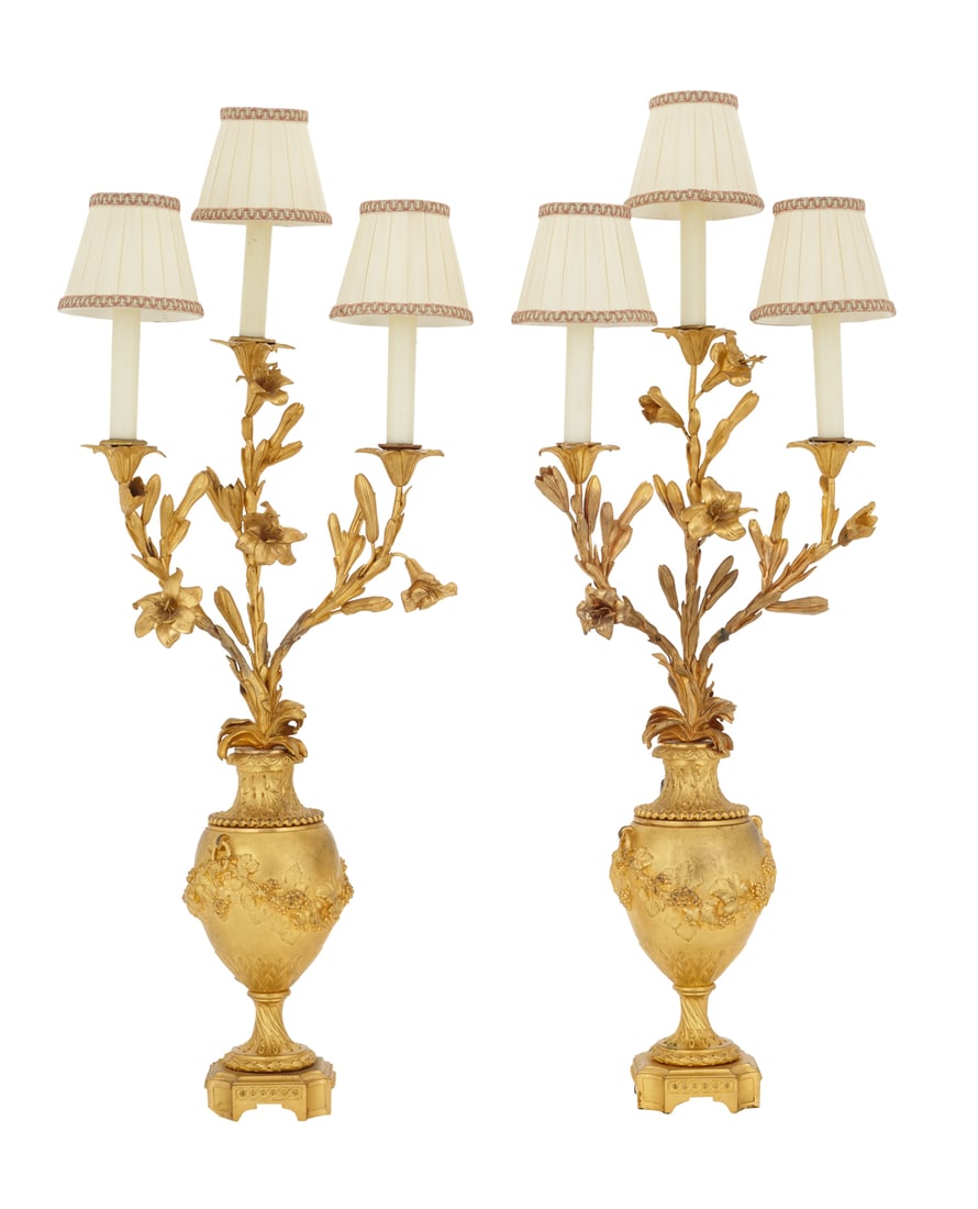 Pair of French Bronze Dore Candelabra (1 of 2)