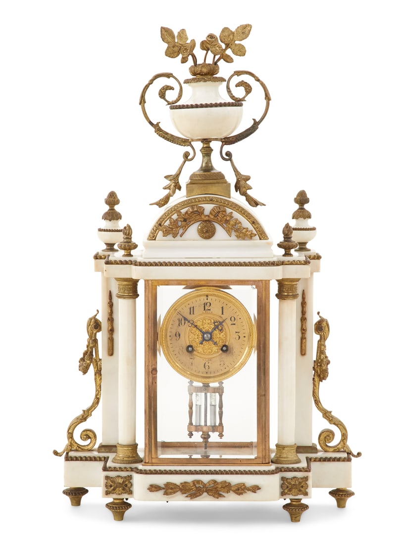 French Bronze, Marble and Crystal Regulator (1 of 3)