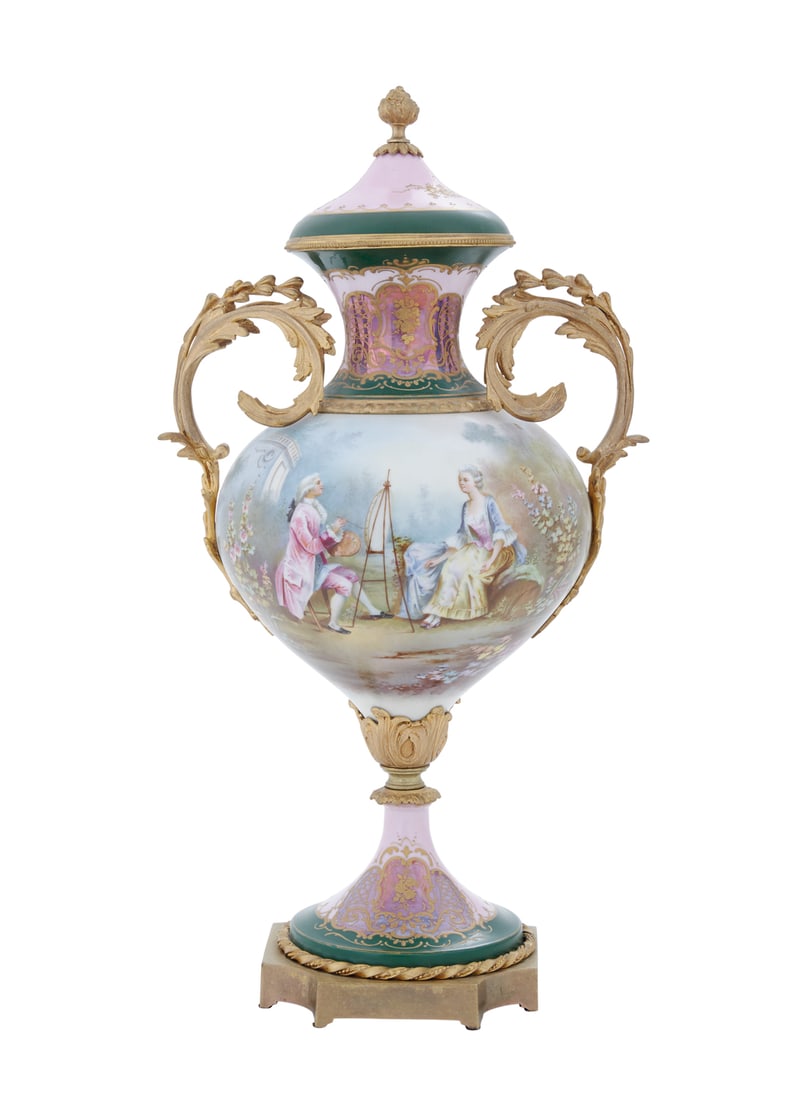 French Sevres-Style Porcelain Covered Urn (1 of 4)