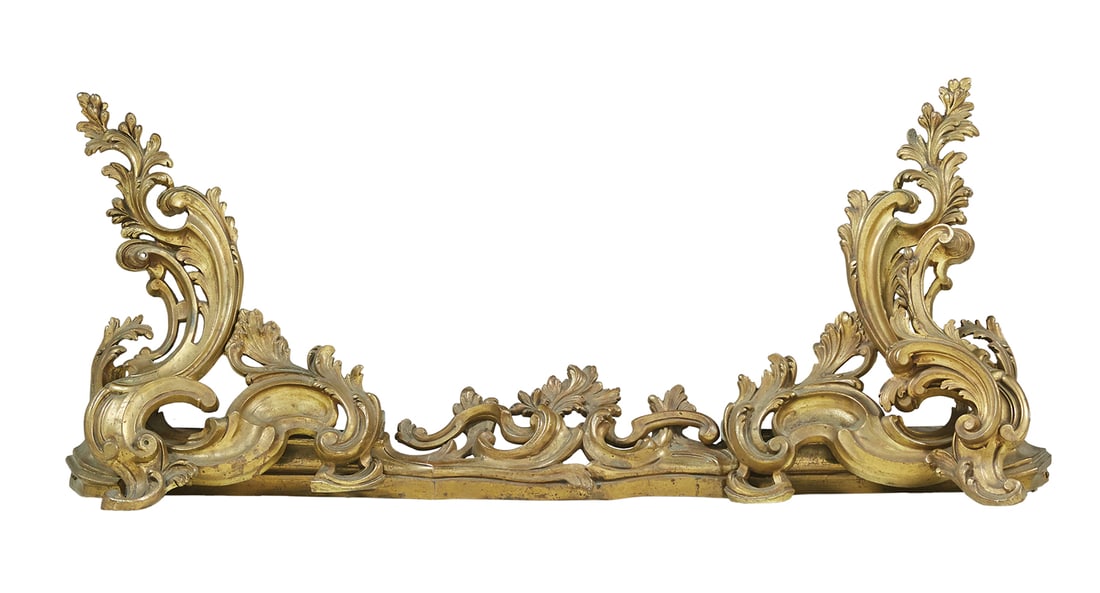 Louis XV-Style Gilt-Bronze Fireplace Fender (1 of 1)
