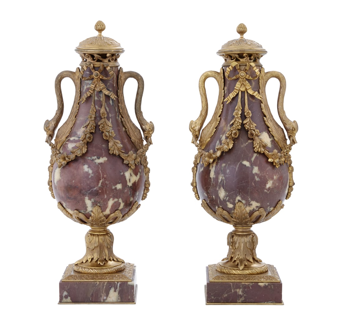 French Marble and Gilt-Bronze Garniture Urns (1 of 5)