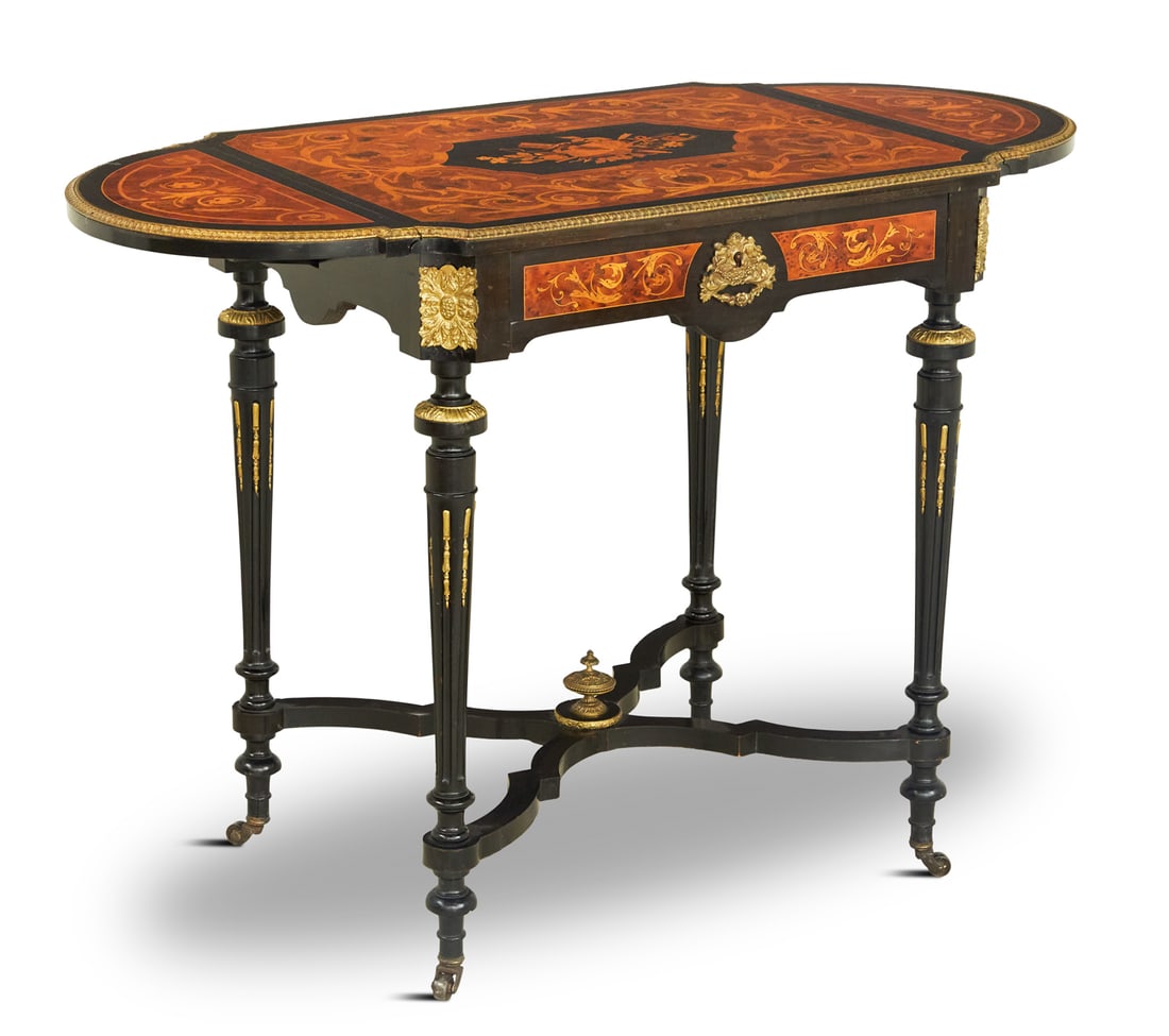 Napoleon III Ebonized Wood Drop-Leaf Table (1 of 4)