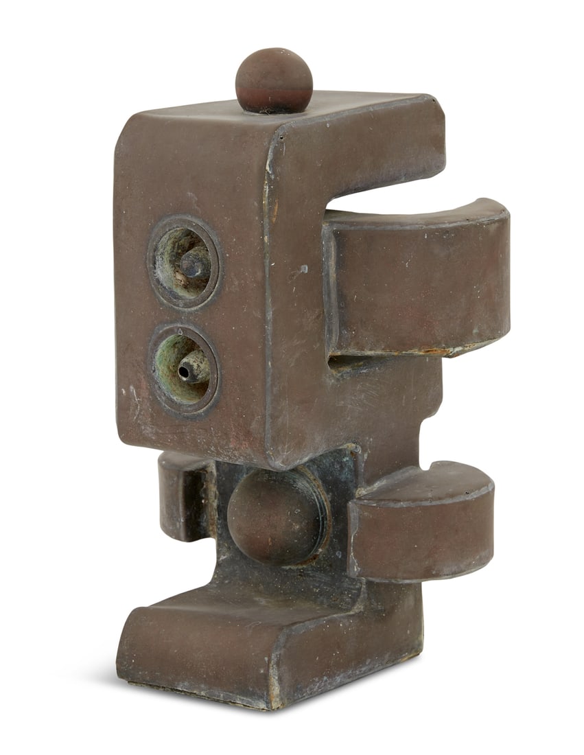 Henry Comby (French, 1928-2004): Henry Comby (French, 1928-2004) "Untitled (No. 34)" welded metal sculpture h. 13", w. 7-3/4", d. 6-1/2" Provenance: La Boutique de l'Hotel Provencal, Antibes, France, August 1967; Estate of Thomas B. 