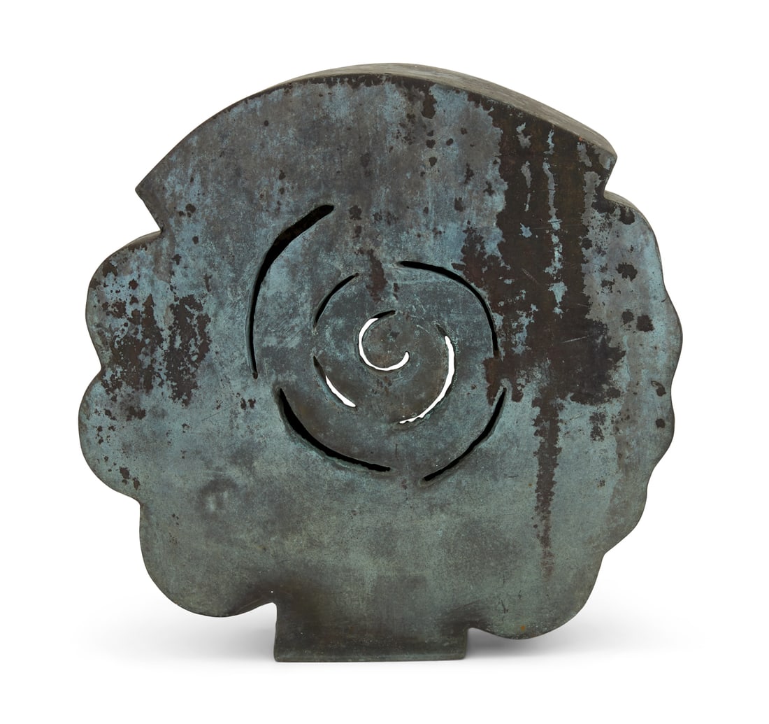 Raffael Benazzi (Swiss, b. 1933): Raffael Benazzi (Swiss, b. 1933) "Variation III", 1978 bronze cast initialed, dated and numbered "3/6" along lower edge. h. 12", w. 12-1/2", d. 4" Provenance: Andre Emmerich Gallery, New York and Gimp