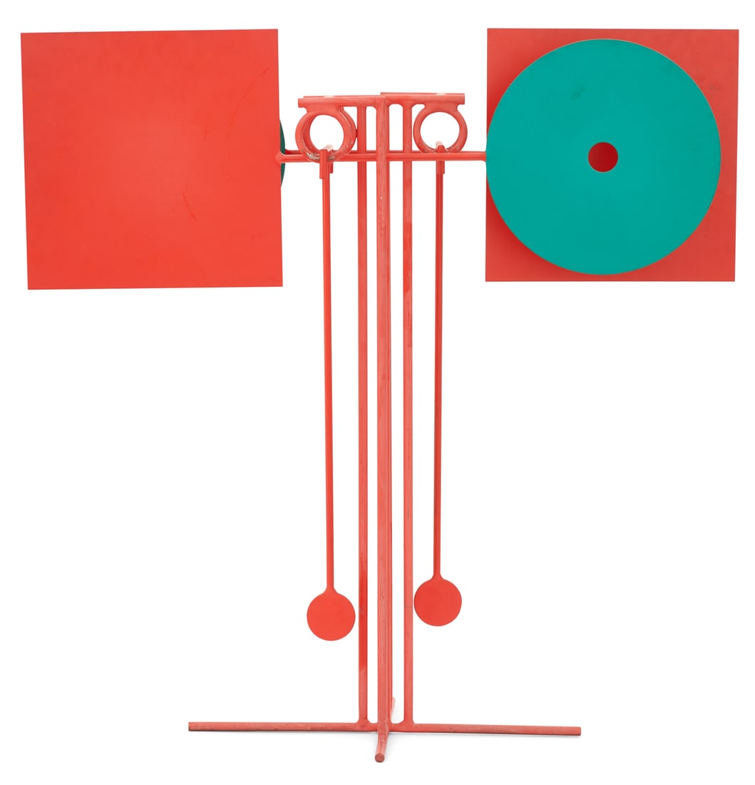 Arnulf Hoffmann (German, b. 1935): Arnulf Hoffmann (German, b. 1935) "Mobile" painted metal kinetic sculpture h. 28-1/2", w. 28-1/2", d. 10-1/2" Provenance: Gimpel and Hanover Galerie, Zurich, Switzerland, June 1971; Estate of Thomas B