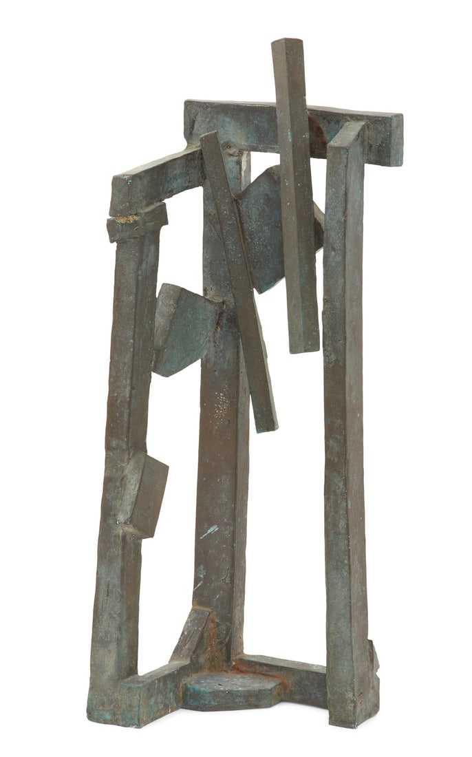 Joel Perlman (American, b. 1943): Joel Perlman (American, b. 1943) "Untitled", 1982 patinated bronze cast monogram and dated at bottom. h. 18-3/4", w. 8-1/4", d. 4-1/2" Provenance: Acquired in 1987; Estate of Thomas B. Lemann, New Orl