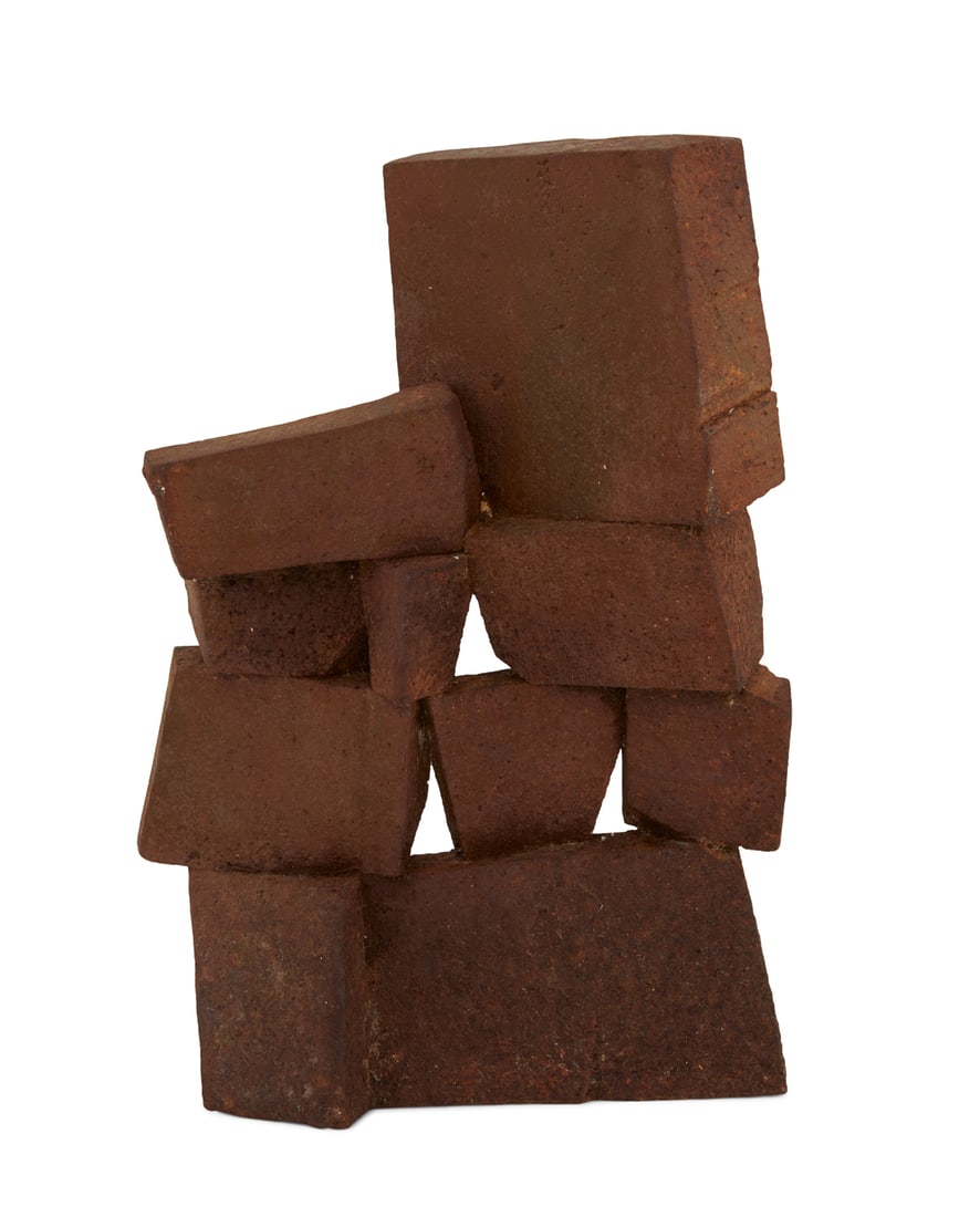 Bertrand Dorny (French, 1931-2015): Bertrand Dorny (French, 1931-2015) "Untitled" iron sculpture h. 14-1/2", w. 10-1/4", d. 3-3/4" Provenance: Storrer Gallery, Zurich, Switzerland, August 22, 1985; Estate of Thomas B. Lemann, New Orlean